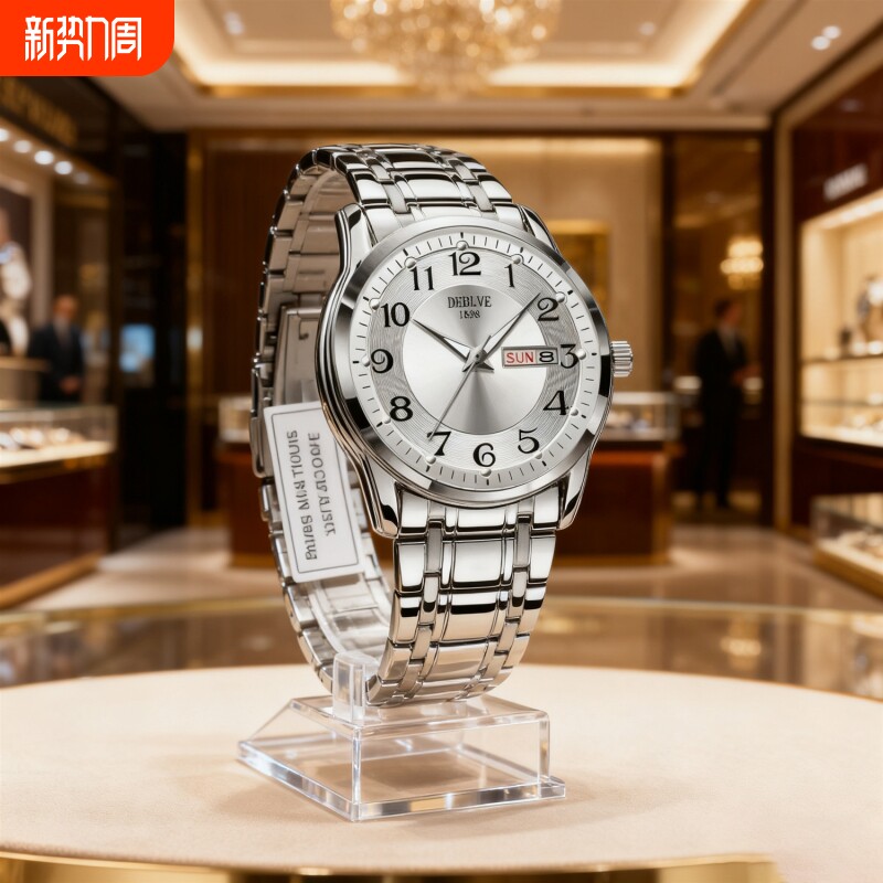 手表瑞士名表正品全自动机械风石英表商务高级感夜光防水时尚钢带