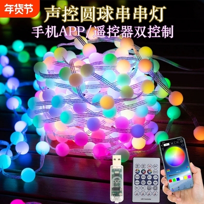 RGB幻彩皮线灯串声控点控串串灯