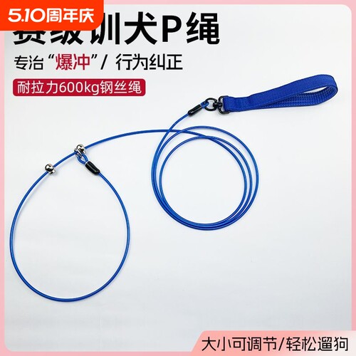 狗狗p绳中型犬遛狗绳牵引绳防爆冲小型犬训练专用p链大型犬狗链子