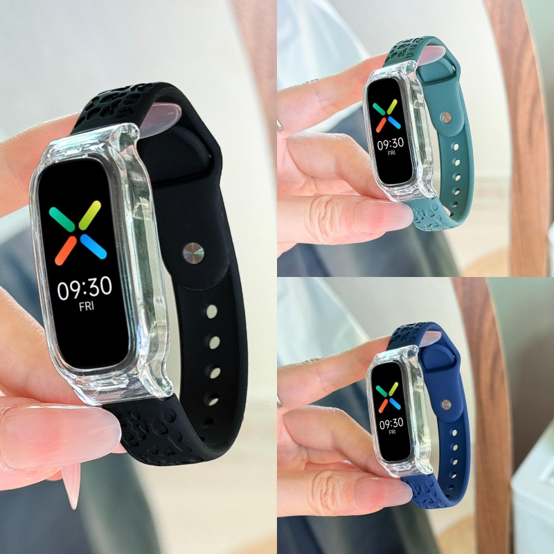 适用OPPO band运动版表带猫爪纹新款软硅胶单反扣替换带智能运动手环时尚版活力版eva限定版腕带NFC男女配件