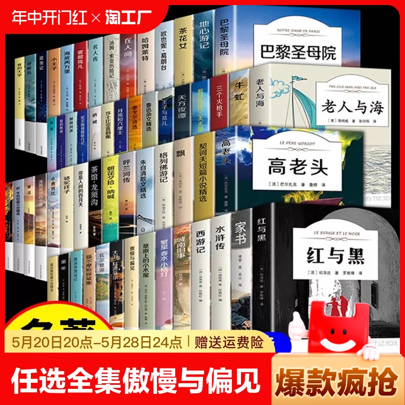 世界名著傲慢与偏见正版外国经典文学初中生高中阅读课外书四大名著小说瓦尔登湖飘巴黎圣母院书籍畅销书排行榜怎样简爱三天汤姆 书籍/杂志/报纸 世界名著 原图主图