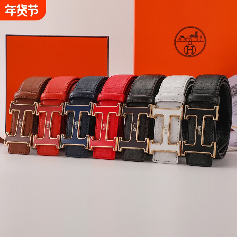 2025新款英国高级头层牛皮时尚轻奢腰带男平滑扣商务休闲百搭皮带