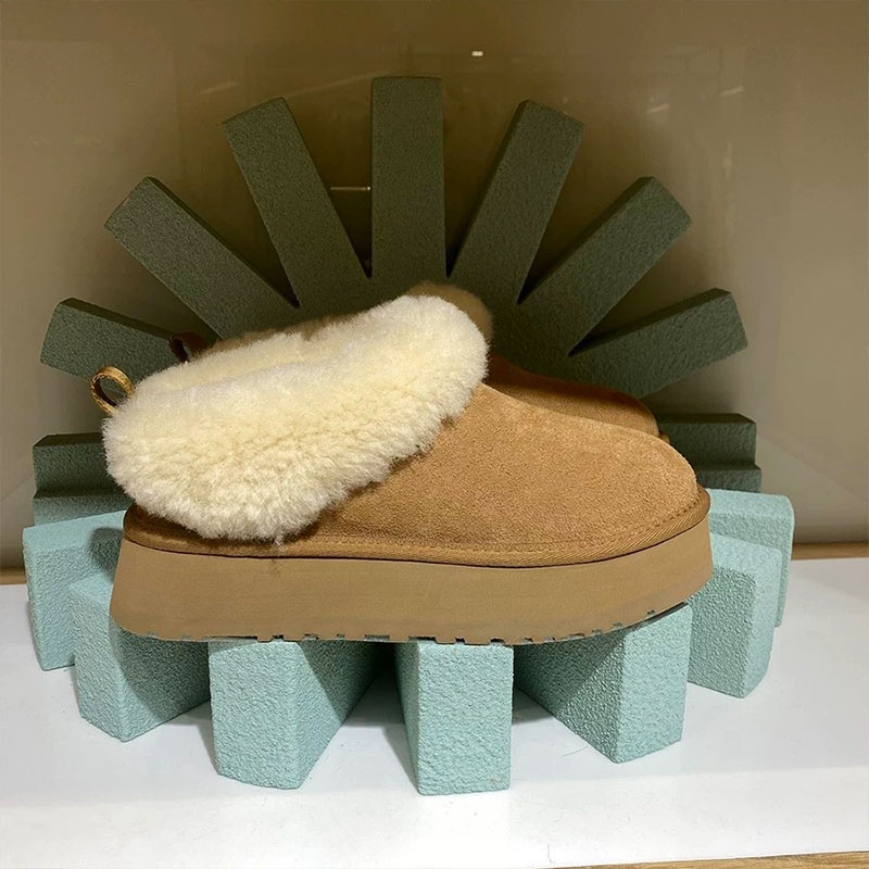 河南桑坡村2025秋冬新款雪地靴女款厚底塔茨勒加绒增高毛毛鞋高跟