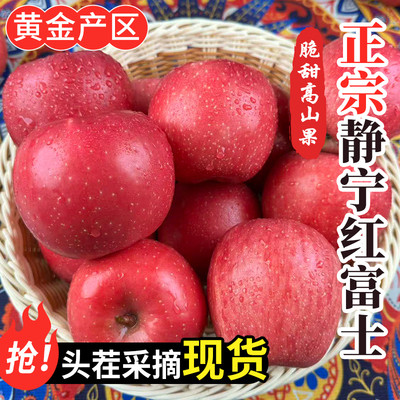 正宗甘肃静宁苹果红富士新鲜水果现摘脆甜高山应季箱装送礼多规格