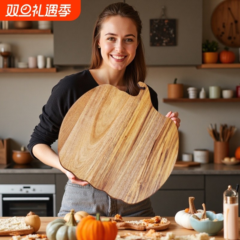 相思木菜板砧板砧板厨房实木切菜案板双面水果披萨盘万圣节切菜板