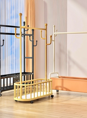 衣帽架落地挂衣架卧室家用可移动衣服架子收纳置物架子阳台客厅