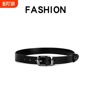 腰带针扣潮流百搭休闲男女款 皮带真皮腰带原创复古风裤 真牛皮