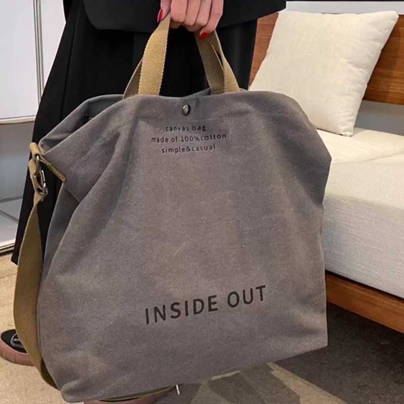 帆布斜挎包男女手提包通勤包男大学生上课包男士单肩包大容量背包