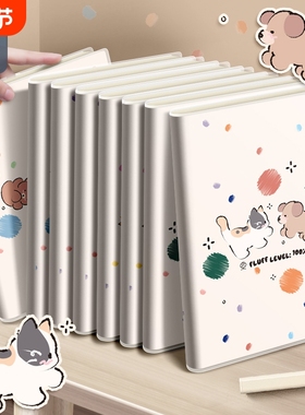 梦瑾笔记本本子新款高颜值超厚学生b5简约胶套课堂笔记加厚软皮日记本记录a5办公记事本批发便宜胶装蓝色软面