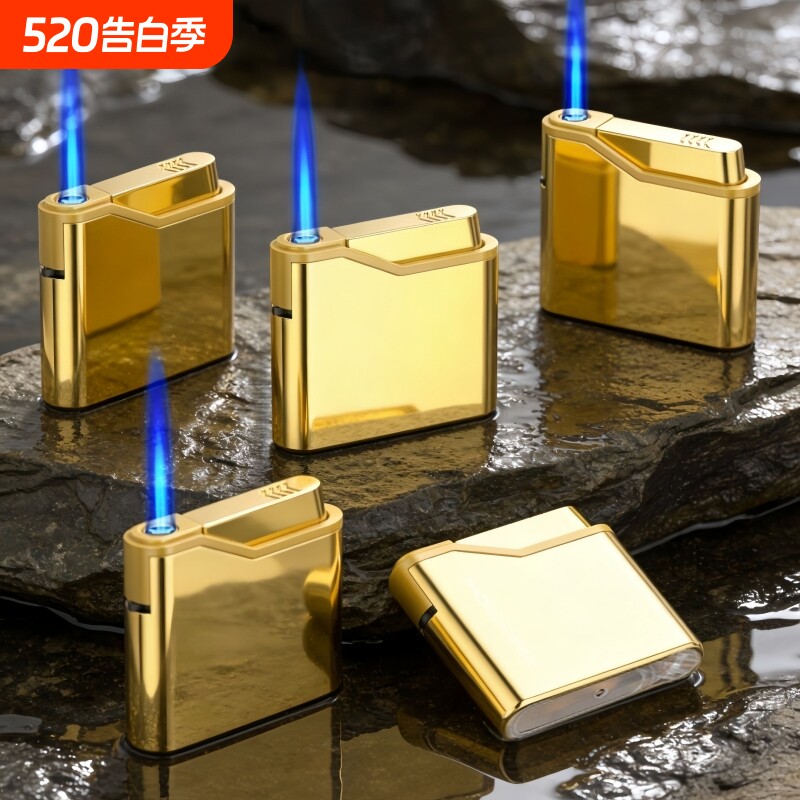 50支高端新款金属防风异形充气打火机耐用可印字家用批发火机点火