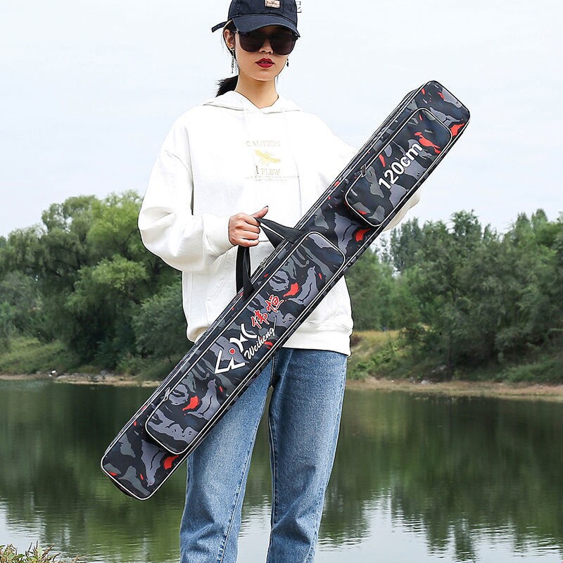 新款双层三层渔具包鱼竿包加厚提背一体多功能钓鱼包工