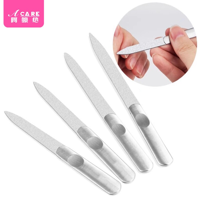 指甲锉/不锈钢AB1SQ0-条双面锉刀指甲砂条美甲工具修护理锉