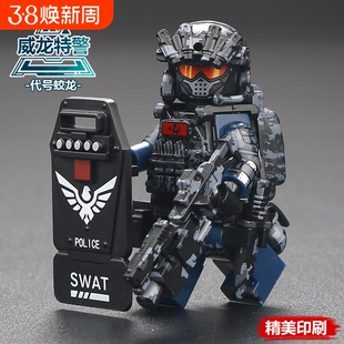 兼容乐高兼容三角洲行动威龙人仔军事特种兵积木士兵特警适用乐高