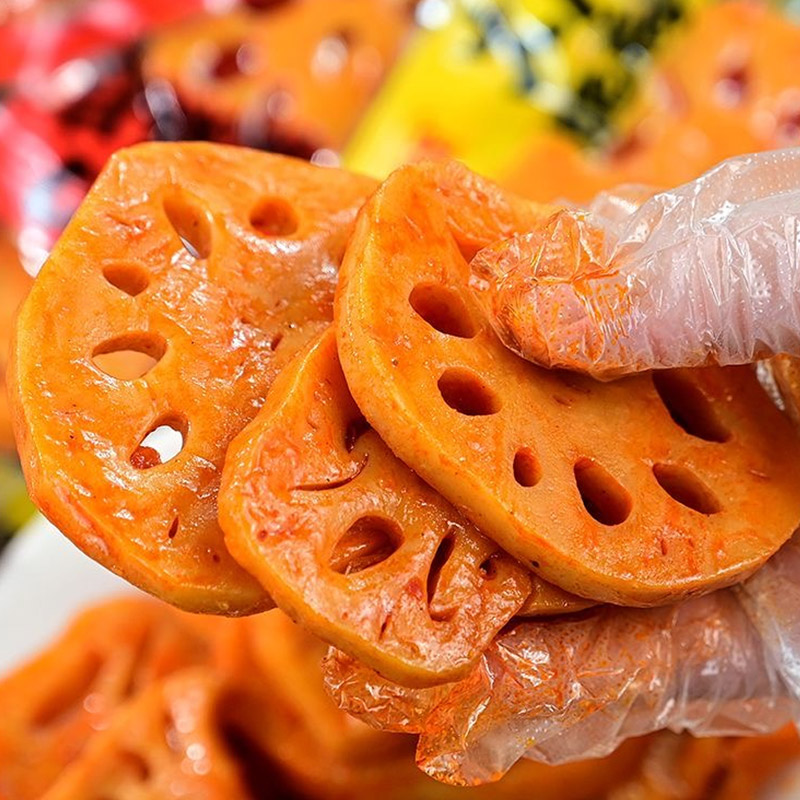 味到舌足大刀脆藕片零食开袋即食黑鸭莲藕麻辣大口解馋卤味素食品