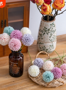 INS风蒲公英仿真花植物婚庆装饰品仿真植物墙家居玫瑰花MW15192