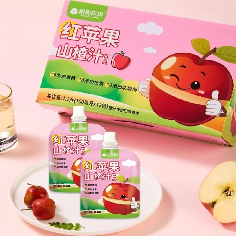 树壳玛玛植物饮料红苹果山楂汁夏季清凉润喉解暑一口下去冰凉爽口