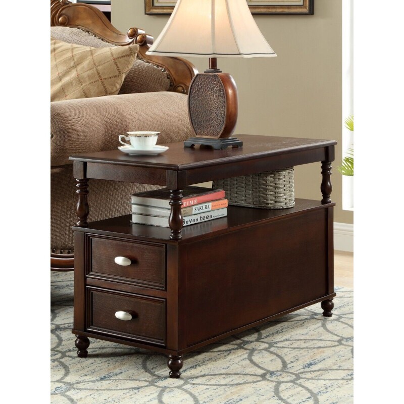 b美式家用储物柜简约实木小边桌客厅小茶几卧室移动沙发边几