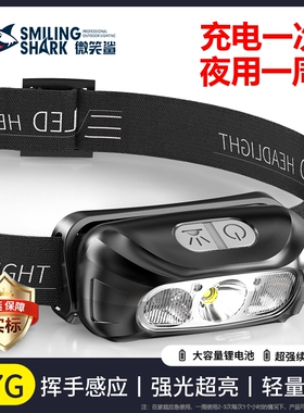 夜钓鱼头灯强光充电超亮led头戴式疝气手电筒轻专用感应超长续航