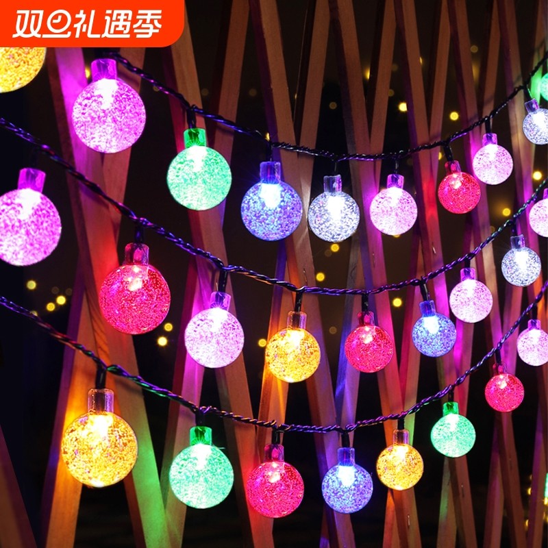 太阳能灯串户外防水阳台花园庭院灯室外露营氛围灯超亮led串灯带