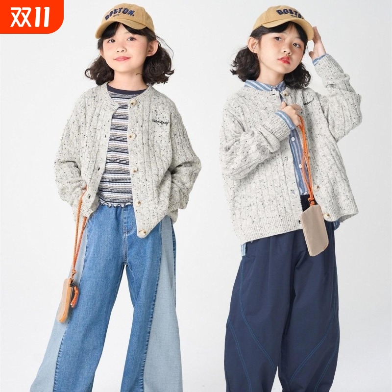 女童开衫毛衣秋冬时尚针织衫外套