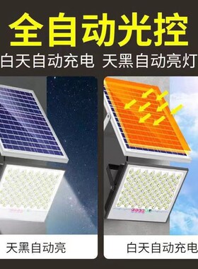 太阳能投光灯防雨防雷户外庭院灯农村爆亮大功率全自动照明路灯