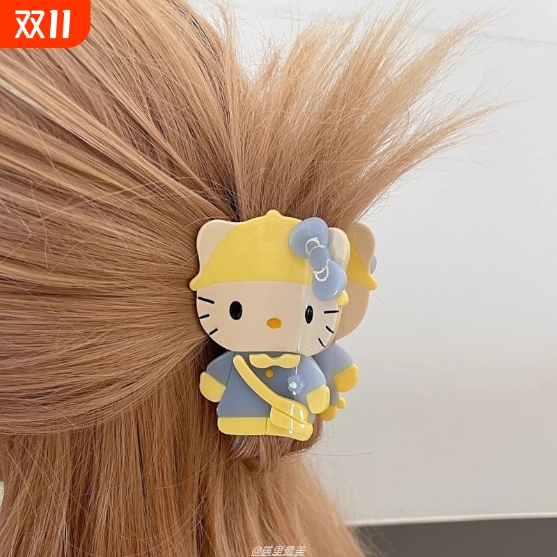 动漫可爱醋酸HelloKitty抓夹2025新款卡通日系凯蒂猫鲨鱼夹发饰