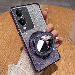 新款 带支架支架适用vivoy35手机壳磁吸vivox200pro超薄y200i电镀x100s气囊防摔pro镜头全包女x90硅胶x80