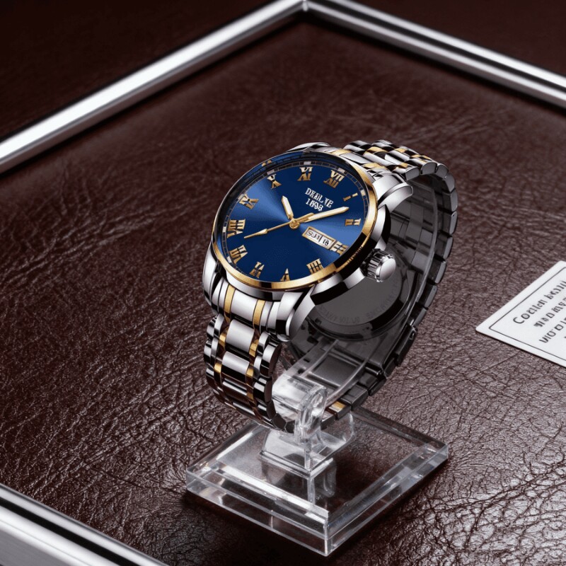 正品瑞士全自动非机械表手表男士学生韩版时尚潮双日历防水表夜光