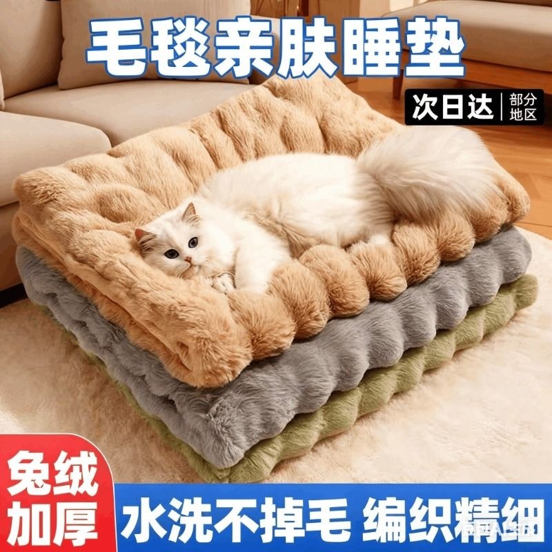 猫窝垫子宠物毛毯猫毯子冬季睡觉用猫咪保暖狗窝冬日加厚兔绒睡垫,宠物/宠物食品及用品,猫狗垫子,淘宝优惠券,粉丝福利购,淘宝优惠卷