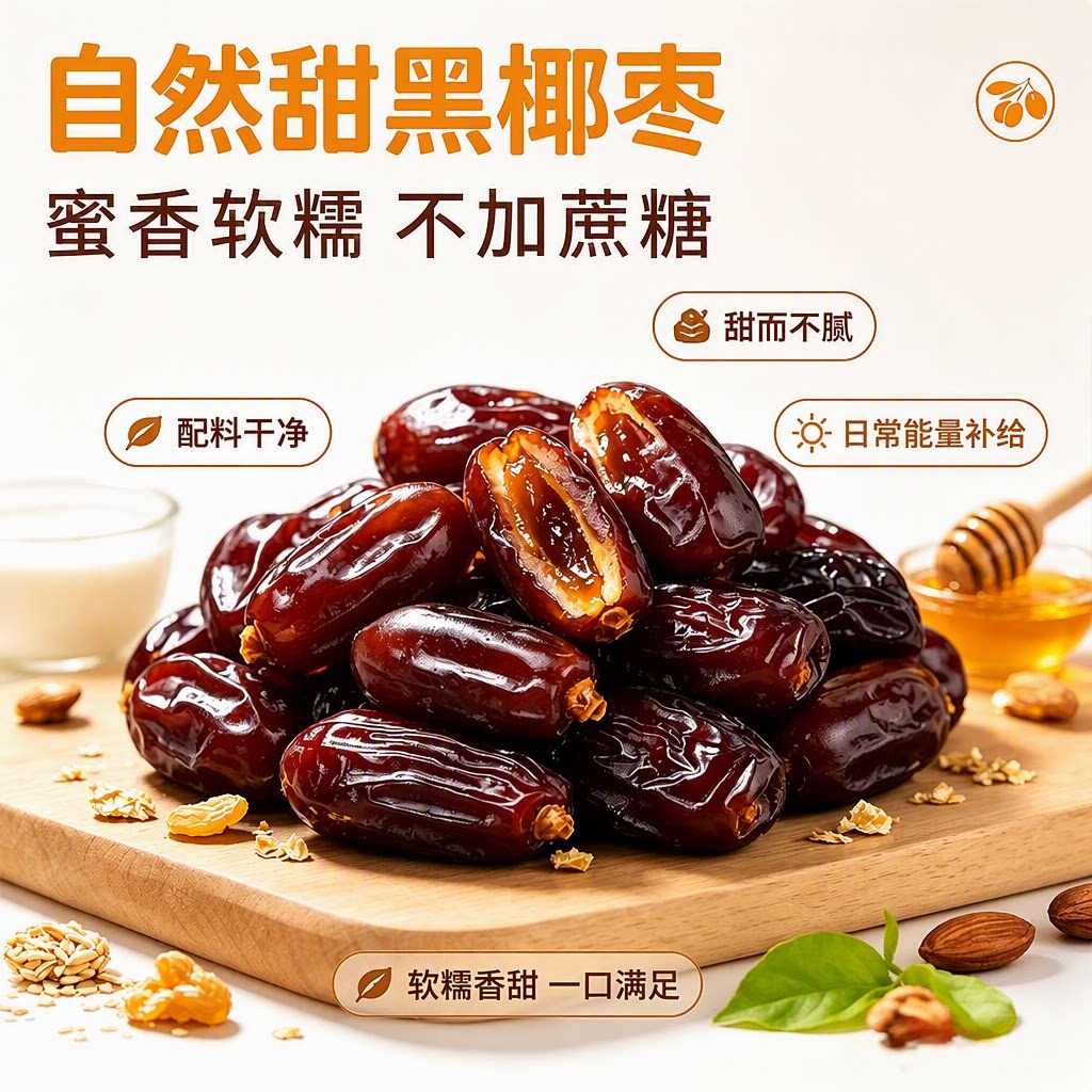 新疆黑椰枣免洗椰枣新鲜零食孕妇干果无添加养生解馋蜜饯有机包装