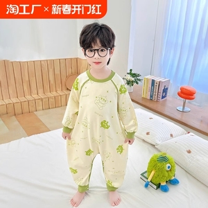 2025春新款中小童宝宝德绒连体睡衣新生儿保暖家居服连身衣爬服