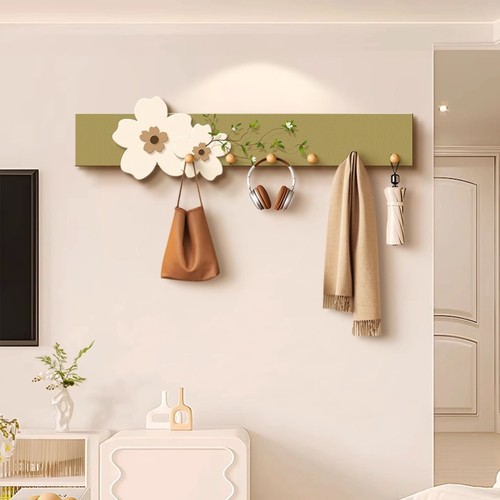 玄关花朵入户门挂钩衣帽架免打孔墙上多功能挂衣钩客厅收纳架