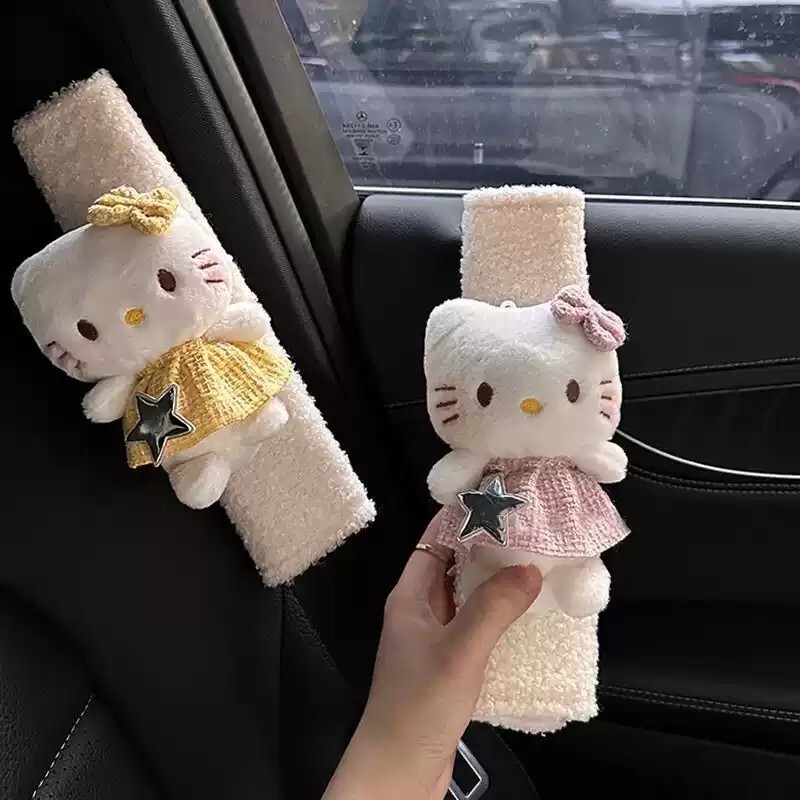 车载护肩装饰少女心kitty车载装饰车内饰品汽车饰品汽车摆件女生