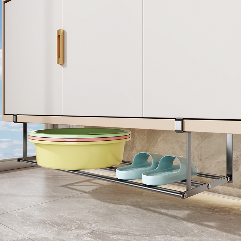 卫生间置物架洗脸盆收纳架子浴室柜下免打孔脸盆厕所挂盆神器伸缩