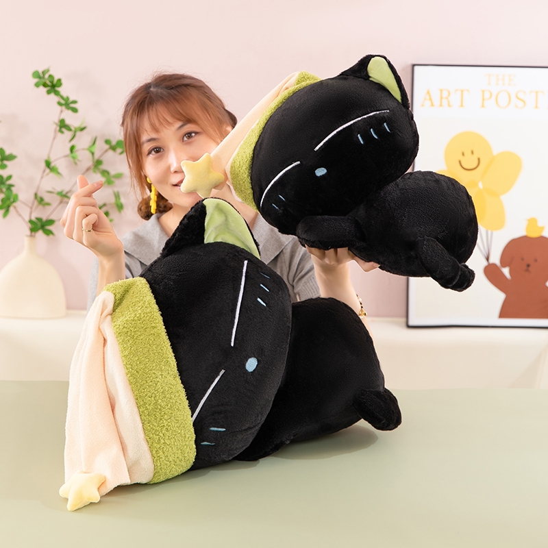 可爱罗小黑云朵抱枕公仔毛绒玩具