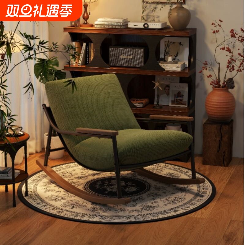 摇摇椅复古风客厅单人沙发椅成人躺椅懒人沙发阳台休闲摇椅逍遥椅