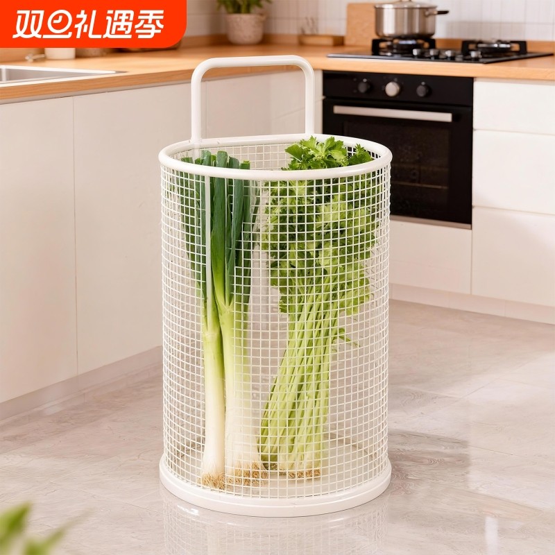厨房葱姜蒜置物架放葱山药菜的收纳桶台面大开口蔬菜调料储物神器