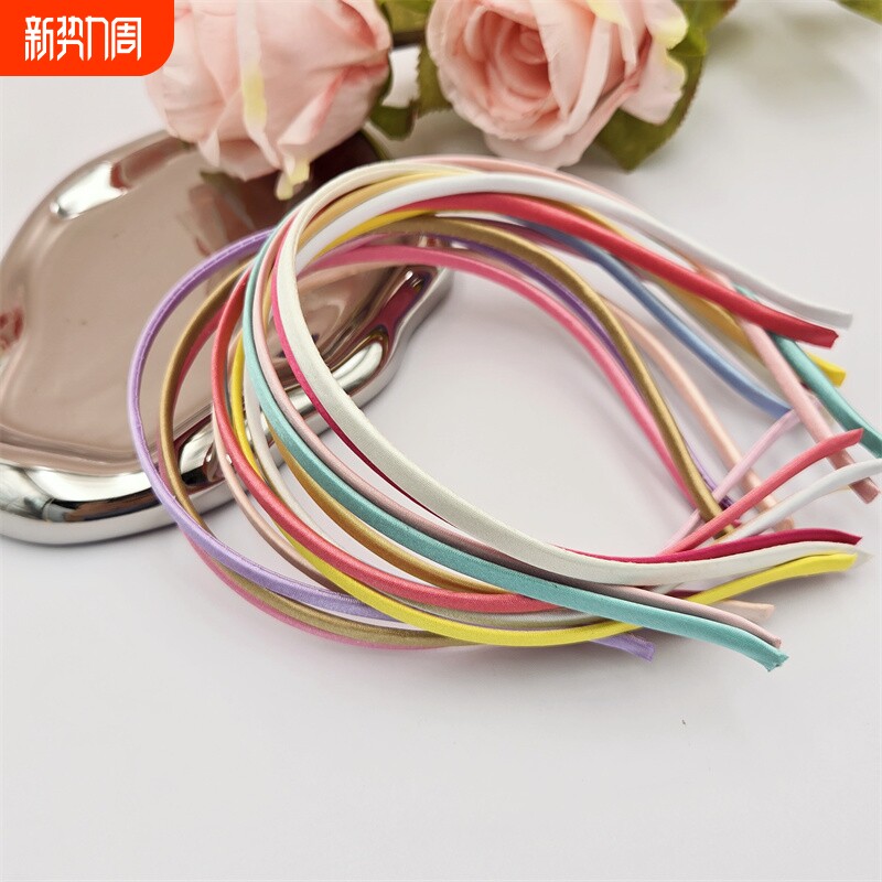 儿童发箍diy手工材料包不锈钢金属包布蝴蝶结头箍彩色饰品发饰