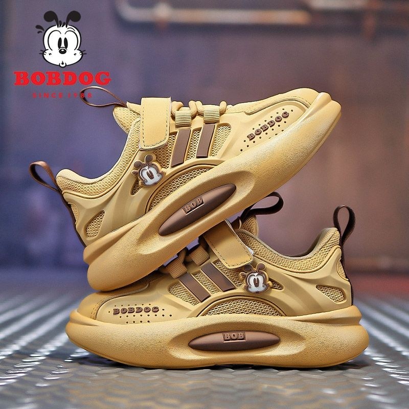 巴布豆男童运动鞋子网面透气2025春秋季新款轻便软底儿童鞋防滑