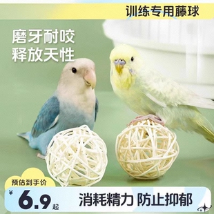 鹦鹉专用小玩具藤球啃咬玩具觅食训练陪伴磨牙互动益智力趣味玄凤