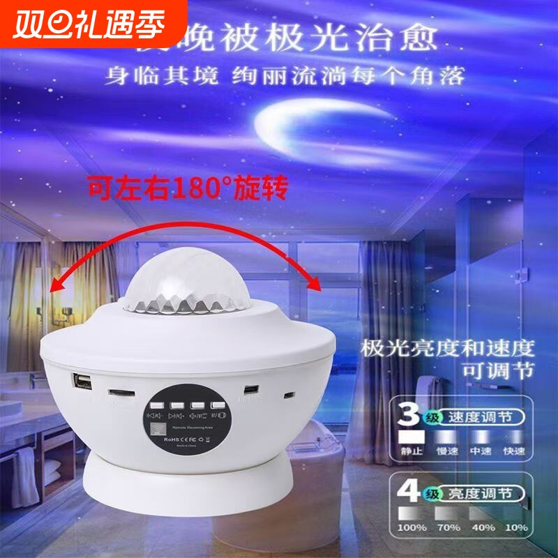 星空投影灯月亮同学水波纹氛围灯