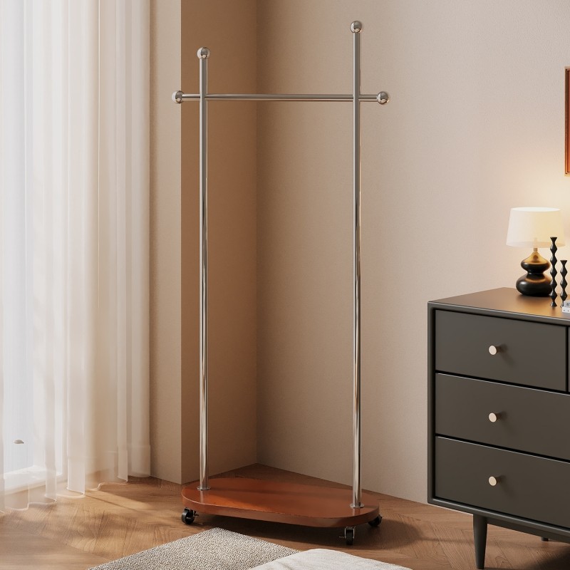 衣帽架可移动晾衣架落地房间挂衣架子卧室衣服收纳架客厅简易置物