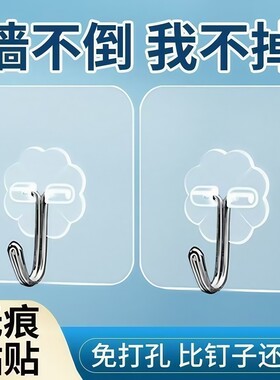 强力挂钩卧室门后挂衣钩厨房免打孔粘钩承重无痕墙上强力粘胶粘钩