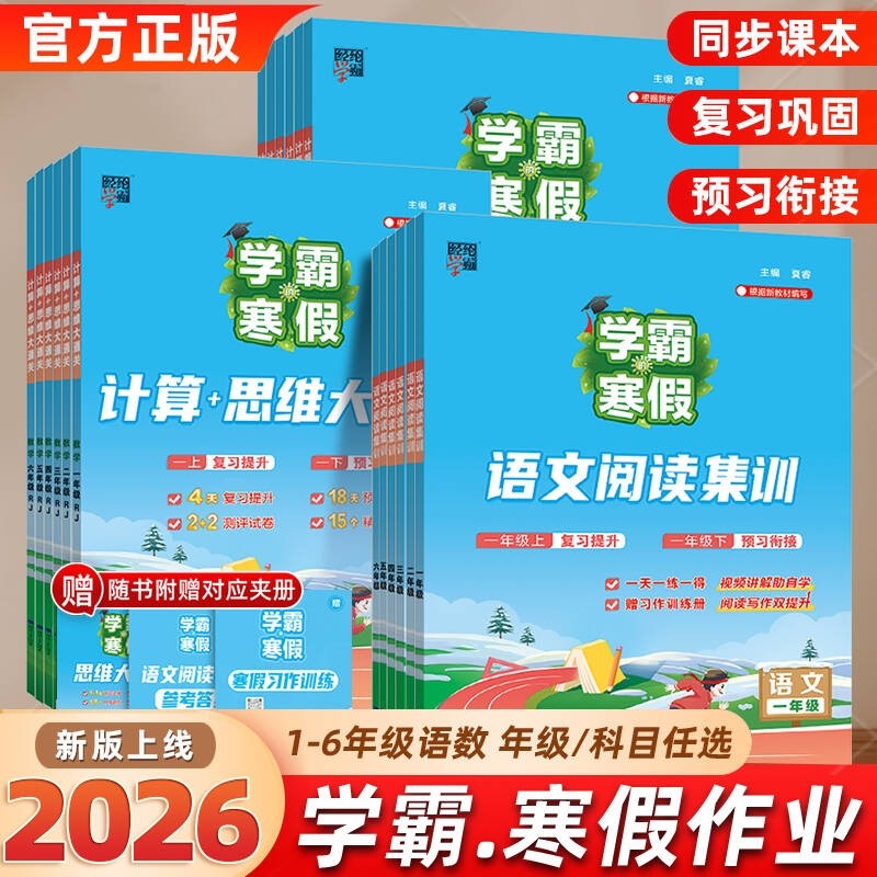 2026新版学霸的寒假衔接作业一年级二三四五六下册小学人教版语文阅读数学计算同步练习册预复习试卷正版6年级大通关预习思维训练,书籍/杂志/报纸,小学教辅,淘宝优惠券,粉丝福利购,淘宝优惠卷