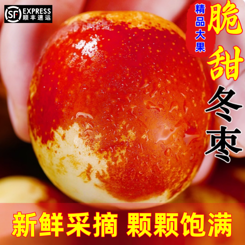 顺丰包邮正宗冬枣新鲜大果应季整箱枣子现摘脆枣冰糖大枣当季水果