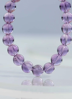 爆款紫水晶手链冰种浅紫色仿玻利维亚水晶手串情人节礼物送女朋友