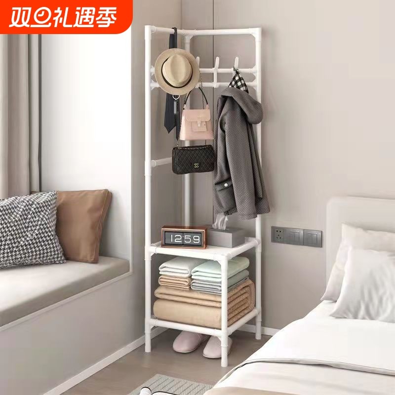 落地衣帽架多功能卧室家用墙角架多层收纳挂衣服架子厂家批发零售