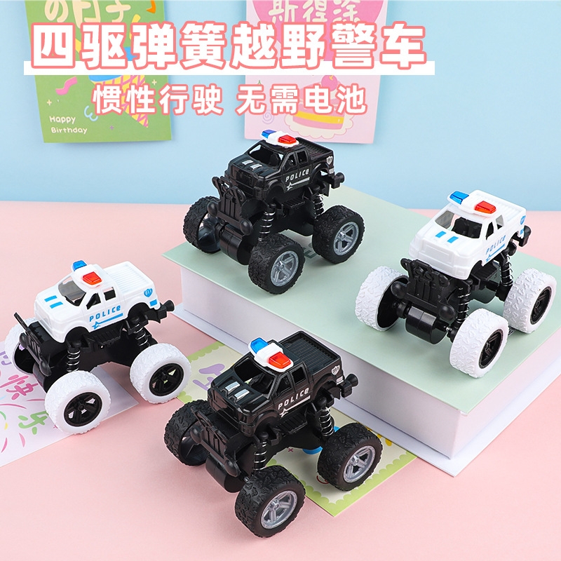 怪兽警车大脚越野车宝宝玩具车模型大轮儿童男孩回力车惯性小汽车