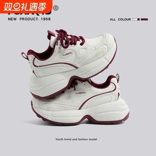 环球厚底增高老爹鞋女款2024新款冬季轻便百搭原创设计休闲运动鞋