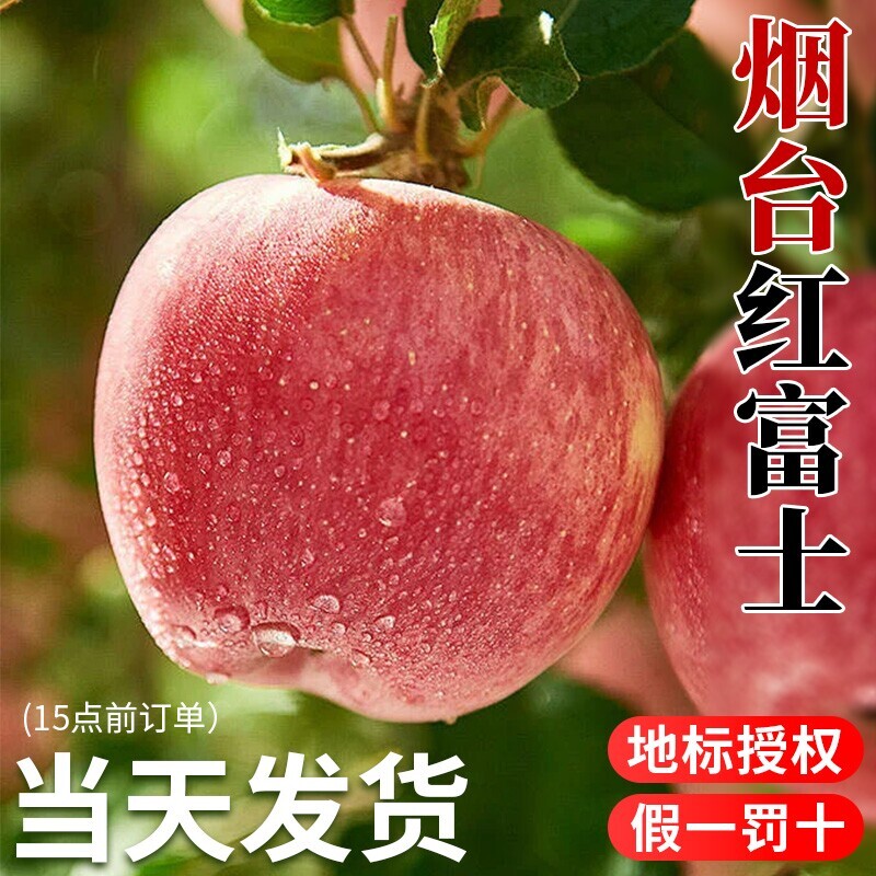 正宗烟台.红富士脆甜苹果净重4.5斤